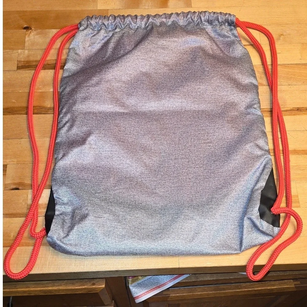 Adidas Alliance II Sackpack‎ Drawstring Bag Red Gray 3-Stripe B172 104148-CB